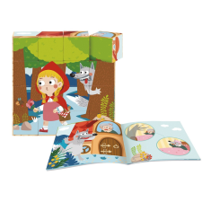 2Kids Toys Fa kirakó kockák 16 db-os Piroska és a farkas készségfejlesztő