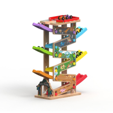 2Kids Toys Fa versenyautó nagy pálya 6 rámpával 18 db-os autópálya és játékautó