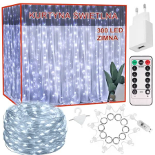 300 led hideg fényfüggöny távirányítóval 3m karácsonyfa izzósor