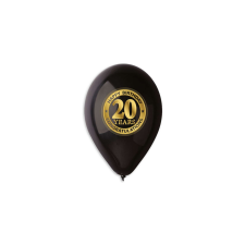 30 cm-es fekete 20. születésnapra gumi léggömb - 100 db / csomag party kellék