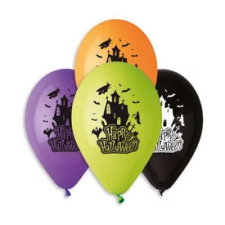  30 cm-es Halloween mintás lufi, többféle 10 db/cs party kellék