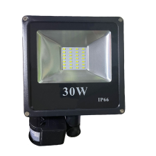  30W SMD LED mozgásérzékelős reflektor fényvető hideg fehér SLIM Szabadtéri spotlámpa IP66 kültéri világítás