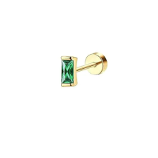  316L Arany Színű Téglalap Alakú Labret Piercing Cirkónia Kővel - 4 mm egyéb ékszer