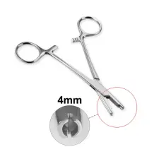  316L Orvosi Acél Piercing Rögzítő Fogó (4mm), Sterilizált Tasakban egyéb ékszer