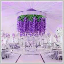  32 db  Élethű Lila Glicinia Akasztós Művirág – 110 cm GD1650079 dekoráció