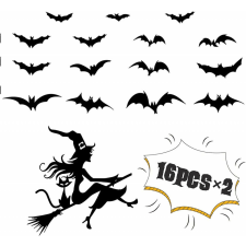  32 db-os Ngertt falragasz készlet, PVC, fekete dekoráció