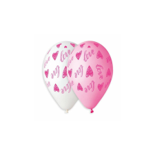 33 cm-es Love feliratú szíves printelt gumi léggömb - 10 db / csomag party kellék