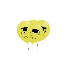 33 cm-es Smiley gumi léggömb ballagásra - 10 db / csomag party kellék