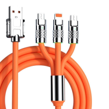 3 az 1-ben szilikon gyorstöltő adatkábel - 6A 12-24V 12OW kábel és adapter