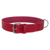  3 cm széles pikkelymintás piros bőr nyakörv