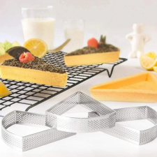  3 darabos fém tarte gyűrű, desszert gyűrű-háromszög sütés és főzés
