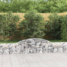  3 db íves horganyzott vas gabion kosár 300x30x40/60 cm kerti tárolás