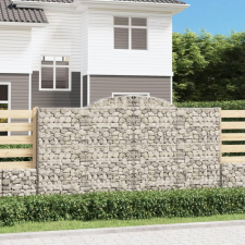  3 db íves horganyzott vas gabion kosár 300x50x160/180 cm kerti tárolás