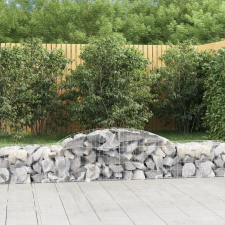  3 db íves horganyzott vas gabion kosár 300x50x40/60 cm kerti tárolás