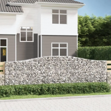  3 db íves horganyzott vas gabion kosár 400x30x120/140 cm kerti tárolás