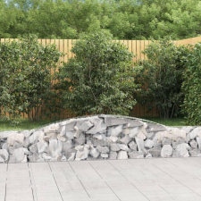  3 db íves horganyzott vas gabion kosár 400x30x40/60 cm kerti tárolás