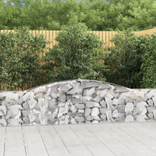 3 db íves horganyzott vas gabion kosár 400x30x60/80 cm kerti tárolás