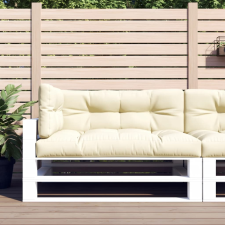  3 db krémszínű szövet raklappárna kerti bútor