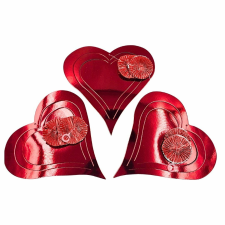  3 db szív alakú függődísz készlet, 60 cm party kellék