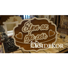  3 dimenziós fa tábla - Éljen az ifjú pár dekorációs kellék