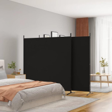  3 paneles fekete szövet térelválasztó 525x180 cm bútor