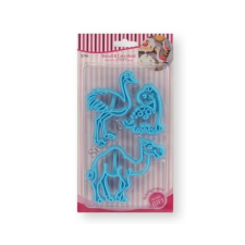  3 részes különleges állatos (strucc, teve, dínó) fondant kiszúró készlet konyhai eszköz