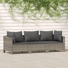 3 részes szürke polyrattan kerti ülőgarnitúra párnákkal kerti bútor