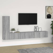 3 részes szürke sonoma színű szerelt fa TV-szekrényszett bútor