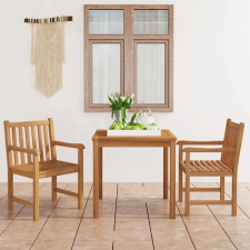  3 részes tömör tíkfa kerti étkezőgarnitúra 80 x 80 cm kerti bútor