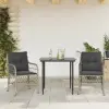  3 részes világosszürke polyrattan bisztrógarnitúra párnákkal