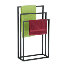  3-rúdas Törölközőtartó - Fekete - 82,5x46x21 cm fürdőszoba kiegészítő