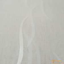  (3 szín) 61149 Hullám mintás voile fényáteresztő függöny-fehér alapon fehér lakástextília