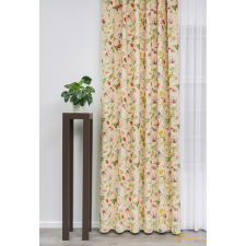  (3 szín) Lujan dekor függöny - Natúr alapon piros pipacs virág mintás lakástextília