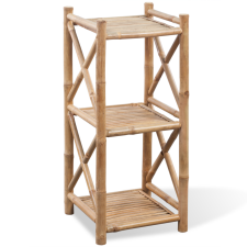  3 szintes szögletes bambusz polc bútor