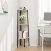  3 szintes világosbarna és fekete sarokpolc 45,5 x 31,5 x 120 cm
