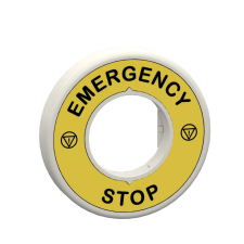  3D felirati címke EMERGENY STOP ZBY-9W3B330 Schneider villanyszerelés