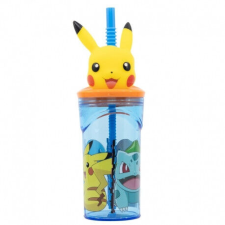 3D FIGURÁS PALACK SZÍVÓSZÁLLAL 360 ML Pokémon üdítős pohár