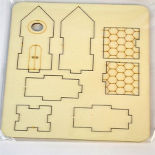  3D házikó lézervágott dekorációs kellék