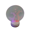  3D LED Karácsonyi Ablakdísz, Rénszarvas párt ábrázoló kör alakú Ø15cm, színes ünnepi fények, USB-s talppal, 18cm magas