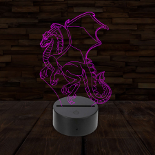  3D LED lámpa - Sárkány világítási kellék