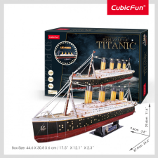  3d Led világítós puzzle: Titanic CubicFun hajó makett LED világítással puzzle, kirakós