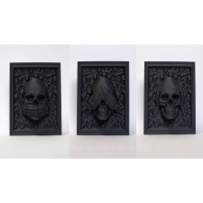 3D nyomtatott "Three Wise skulls" koponyák 147x56x210mm, Láva-Szürke dekoráció