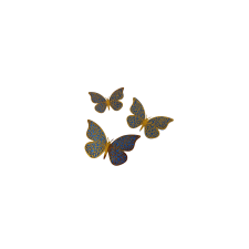  3D pillangó tortadísz kék-arany 12 db sütés és főzés