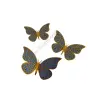  3D pillangó tortadísz kék-arany 12 db