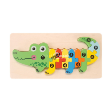 3D-s Montessori fa puzzle játék - krokodil puzzle, kirakós
