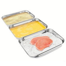  3db rozsdamentes acél tepsi 14,7 x 21,8 cm WU197709 edény