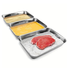  3db rozsdamentes acél tepsi 19,8 x 27,2 cm WU197709-2 edény