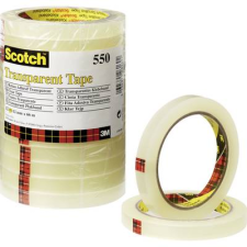 3M 5501266 7100033436 Ragasztószalag Scotch® 550 Átlátszó (H x Sz) 66 m x 12 mm 12 db (7100033436) ragasztószalag