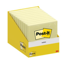 3M Öntapadó jegyzettömb, 76x76 mm, 100 lap, 3M POSTIT, kanári sárga post-it