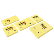3M POSTIT Öntapadó jegyzettömb, 102x152 mm, 100 lap, kockás, , sárga jegyzettömb
